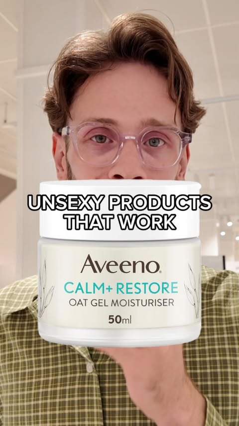 Instagram post by @granttdonaldson for Aveeno. Caption reads: [...] smothering it with something heavy....