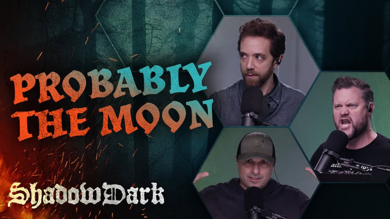 YouTube post by @TheGlassCannon for hims. Caption reads: Probably the Moon | Shadowdark RPG Episode 1 | The....