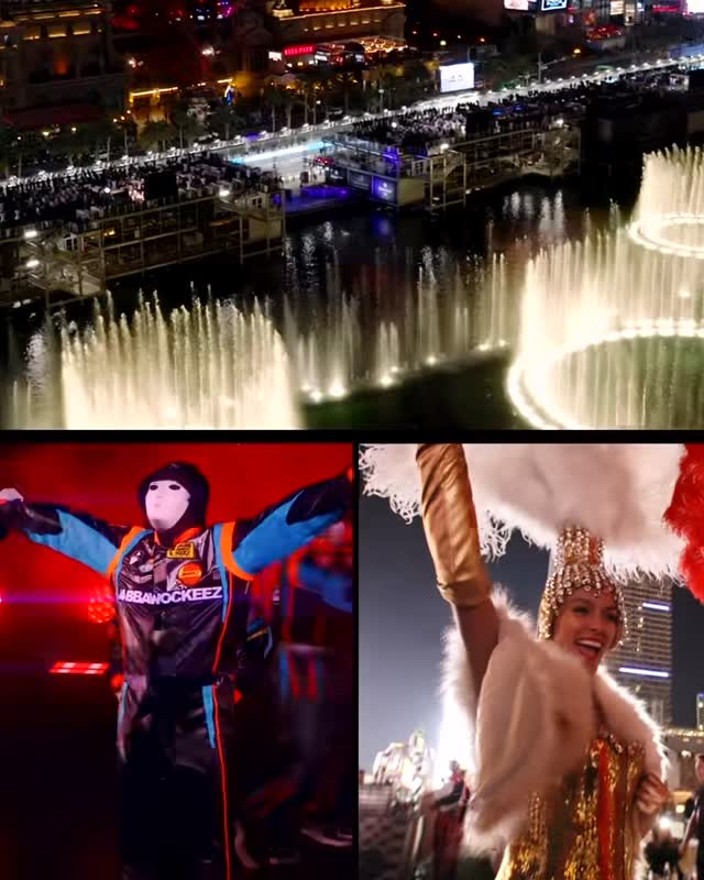 Instagram post by @cosmopolitan_lv for MGM Resorts. Caption reads: Get ready for an electrifying race weekend with....