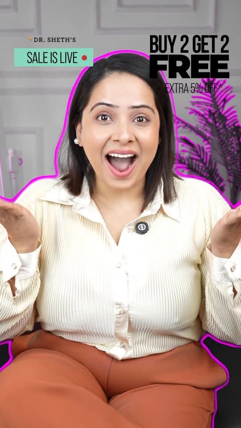 Instagram post by @surabhi.tiwari for Dr Sheths. Caption reads: Dr. Sheth’s Buy 2 Get 2 Sale is LIVE😻 Use code....