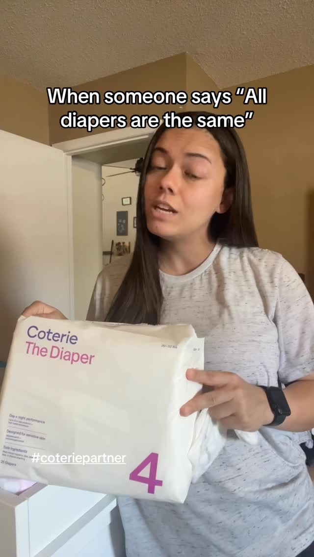 Instagram post by @momsoftampa for Coterie. Caption reads: #coteriepartner When your baby has sensitive skin....