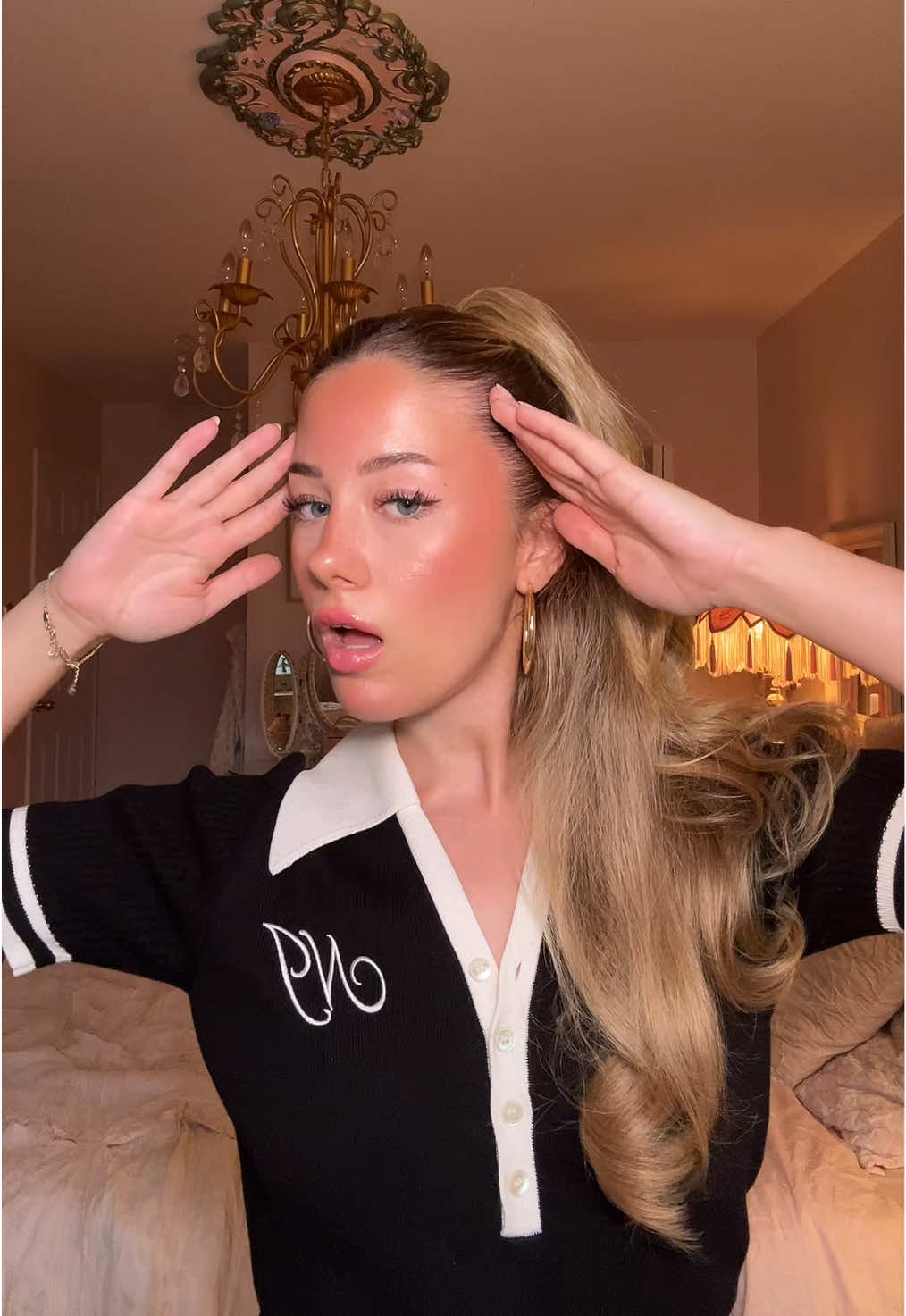 TikTok post by @dapollypocket for Insert Name Here. Caption reads: My much requested half up half down tutorial 🤫....
