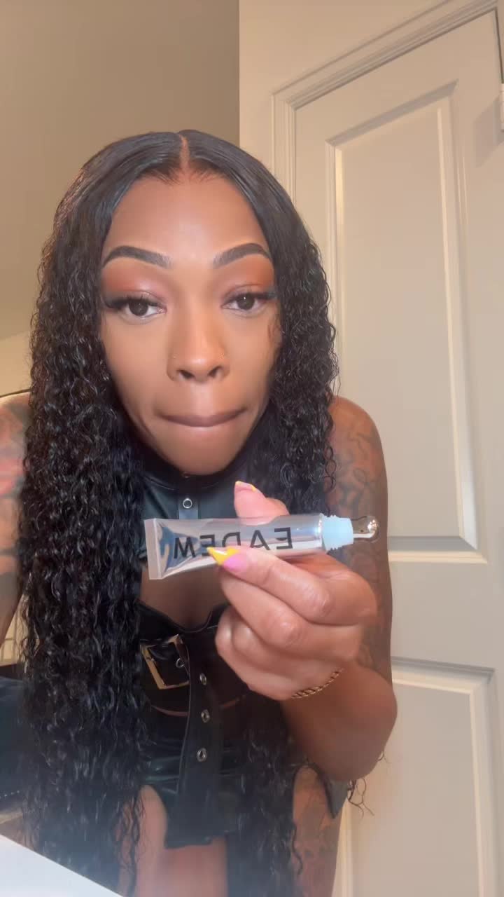 TikTok post by @keyah109 for Eadem. Caption reads: @EADEM this my new everyday gloss!! #eadem [...].
