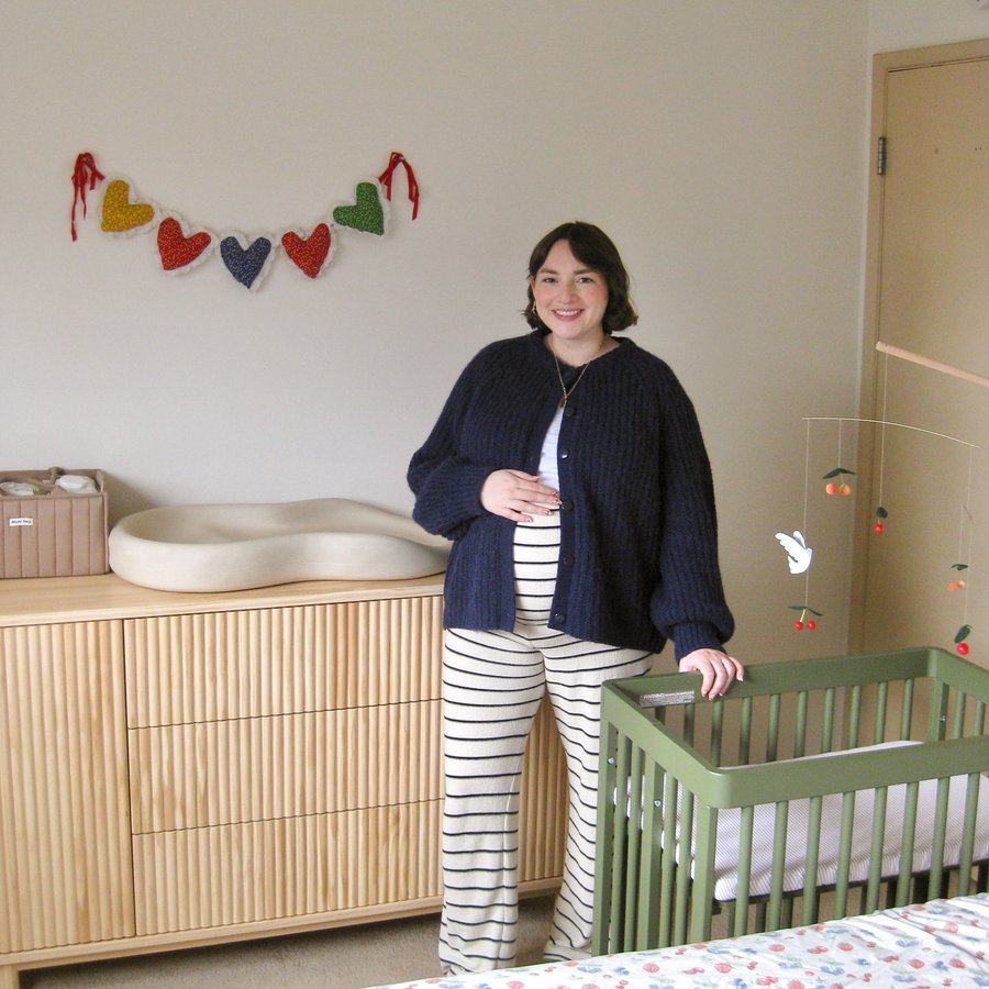 Instagram post by @brittanyboyack for Babyletto. Caption reads: [...] can’t wait to meet you 🍒💫 Thank you....