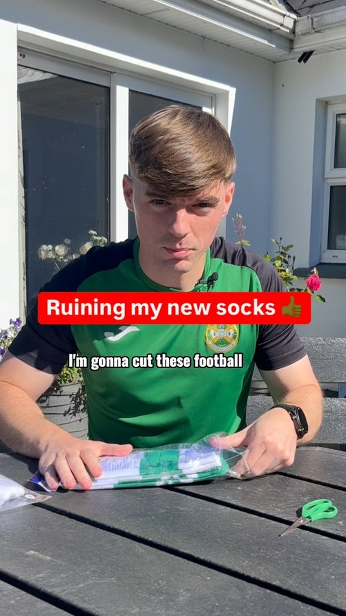 Instagram post by @_markhowley_ for Eos Elite. Caption reads: Cutting my football socks ✂️

I prefer to use....