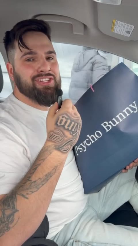 Instagram post by @thetroydorey for Psycho Bunny. Caption reads: I cannot believe the deals @psychobunny have going....