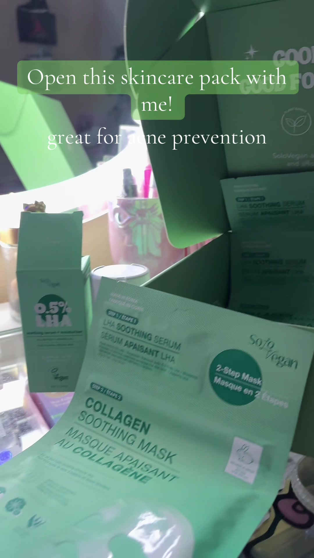 TikTok post by @drizzysophia for SoloVegan. Caption reads: @SoloVegan Skincare Thank you for sending me this....