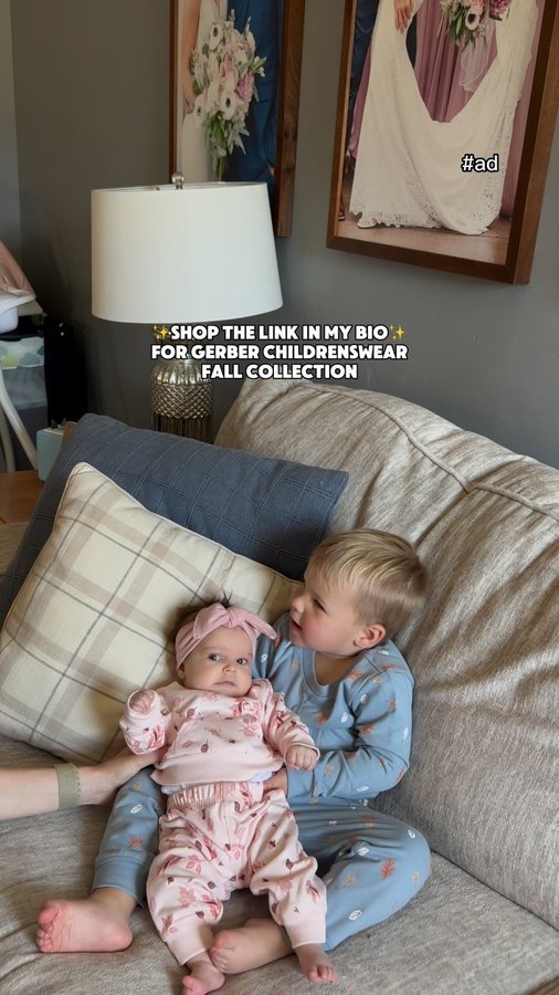 Instagram post by @rachel_holdsworth_ for Gerber Childrenswear. Caption reads: #ad Gerber Childrenswear is our trusted brand for....