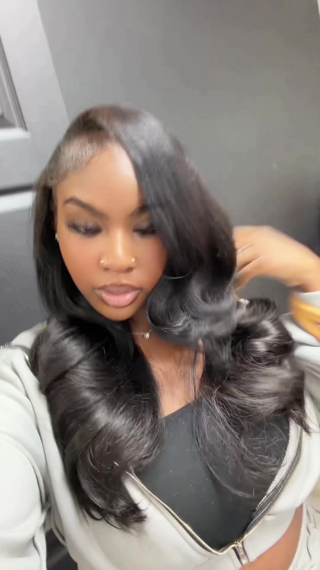 TikTok post by @diadiorr_._ for Mscoco Hair. Caption reads: Styling PT. 2 ft @Mscoco Hair #hairinstall....