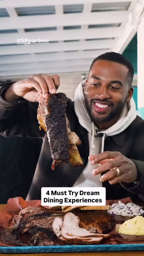 Instagram post by @briancantstopeating for Sanpellegrino. Caption reads: I pulled together 4 must try dream dining....