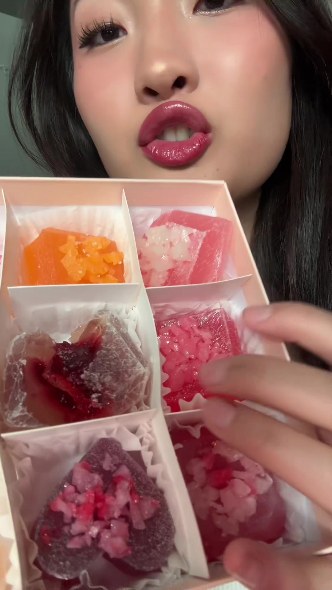 TikTok post by @siamtah for Silky Gem. Caption reads: valentines crystal candy 💓 @Silky Gem Crystal....