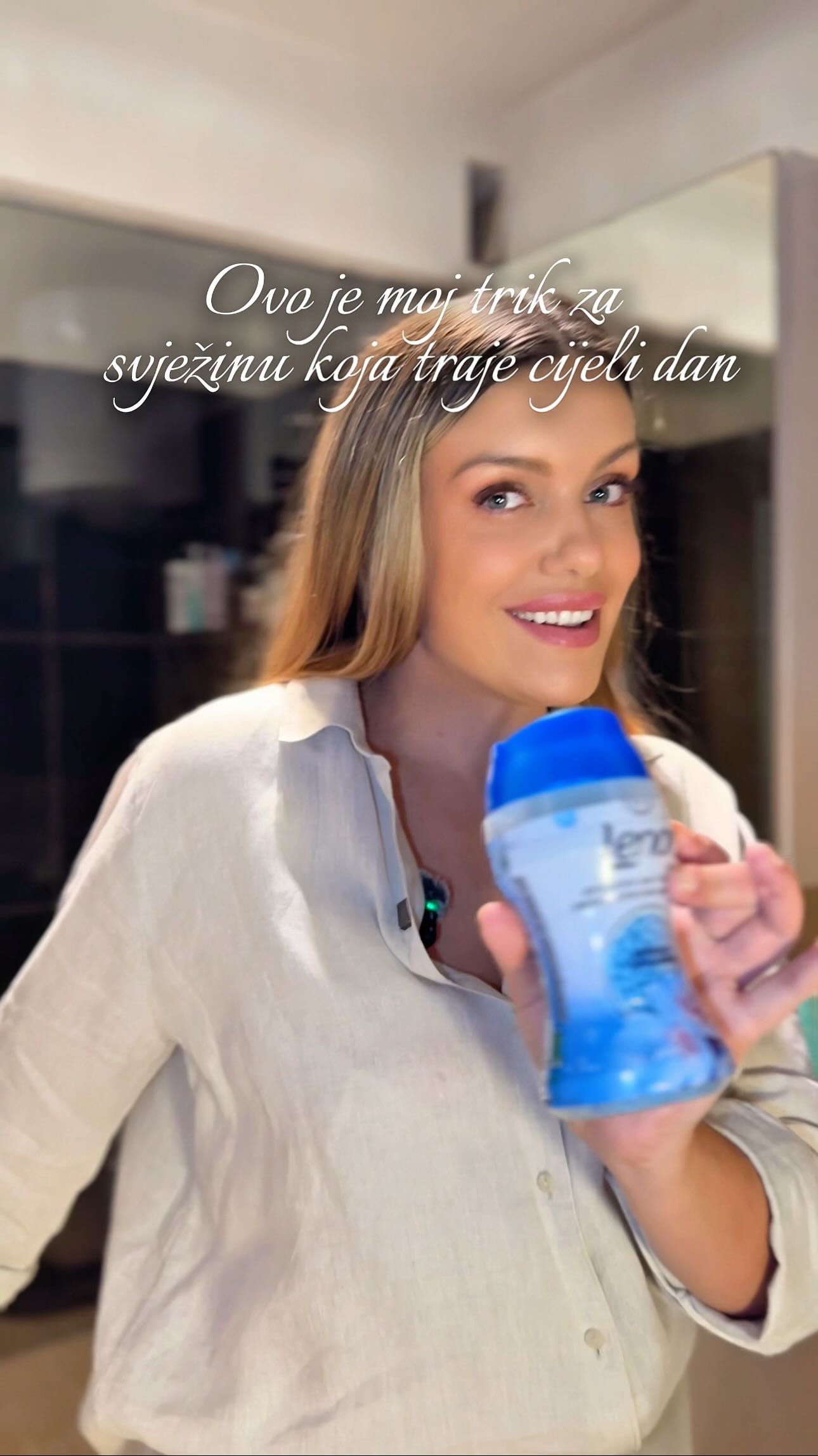 Instagram post by @jasminaskender for Lenor. Caption reads: Moj mali selfcare ritual → Lenor perle u....