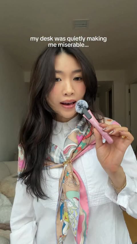 Instagram post by @_misomelon for Logitech. Caption reads: [...] no full desk overhaul required. #ad....