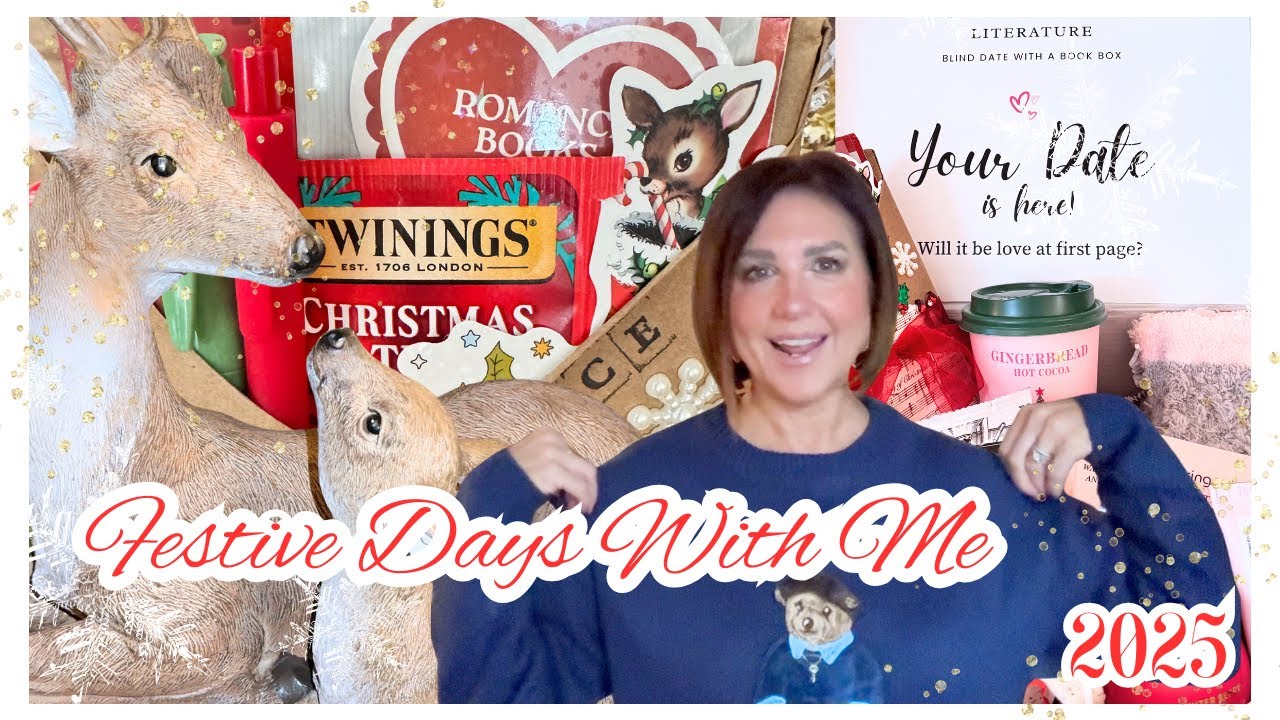YouTube post by @EnhanceTheSeasonswithKaren for Cosyisland. Caption reads: Festive Days in The Life | Vintage Christmas Decor....