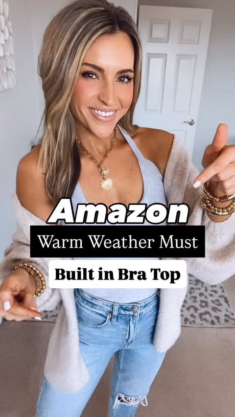 Instagram post by @mckstylin for Amazon Fashion. Caption reads: C0mment ✨BUILT IN BRA✨ to sh0p 

A closet....