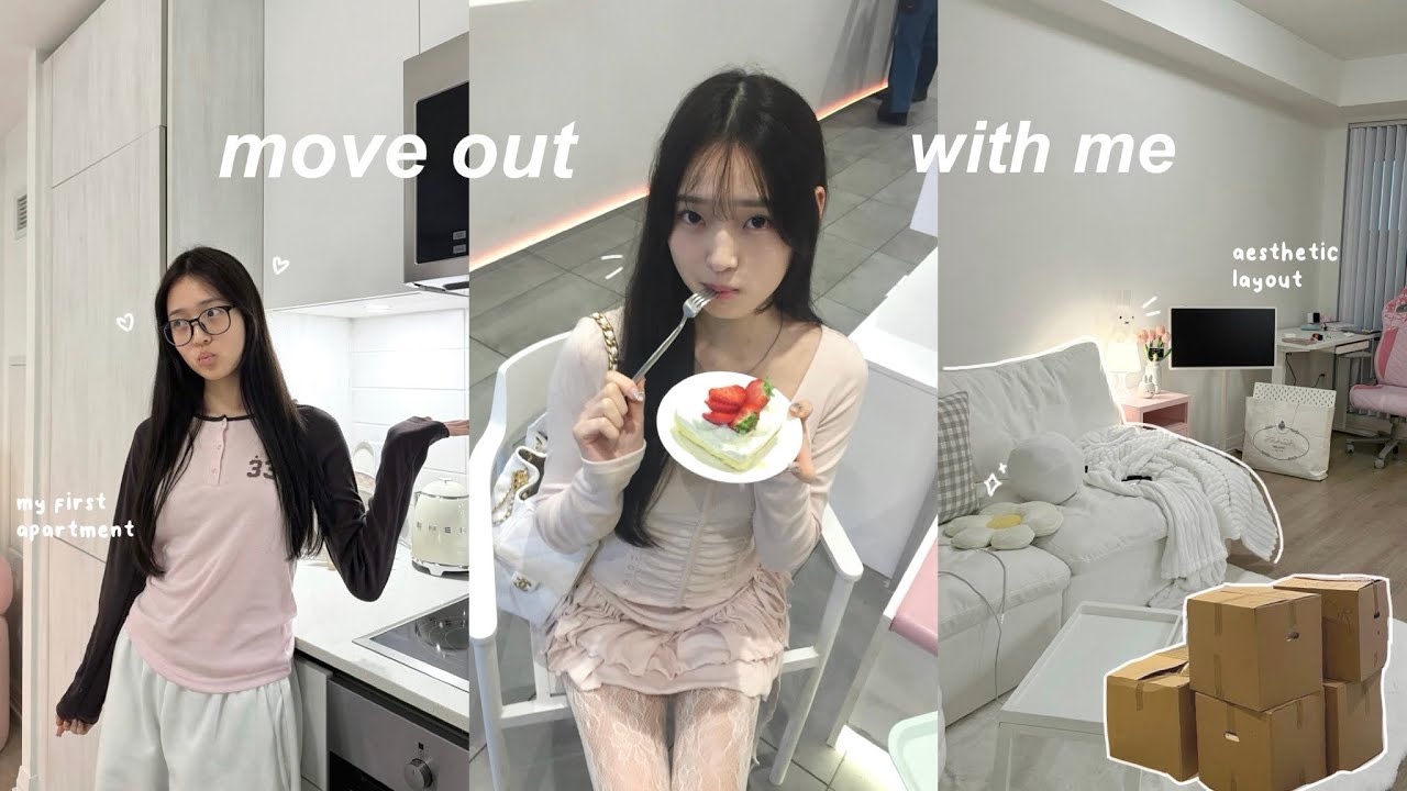 YouTube post by @tracysohn for Grammarly. Caption reads: MOVING DIARIES☁️: unpacking & building furniture,....