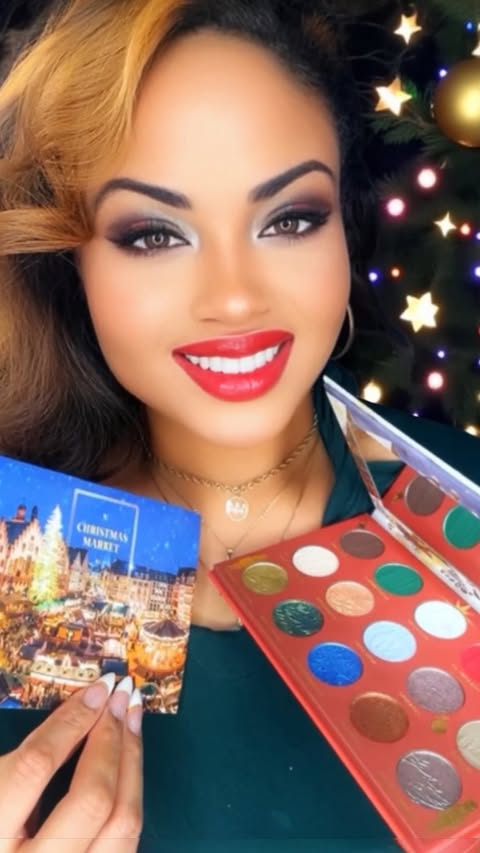 Instagram post by @pinkazucar for Nomad Cosmetics. Caption reads: Get the perfect holiday look this season with....