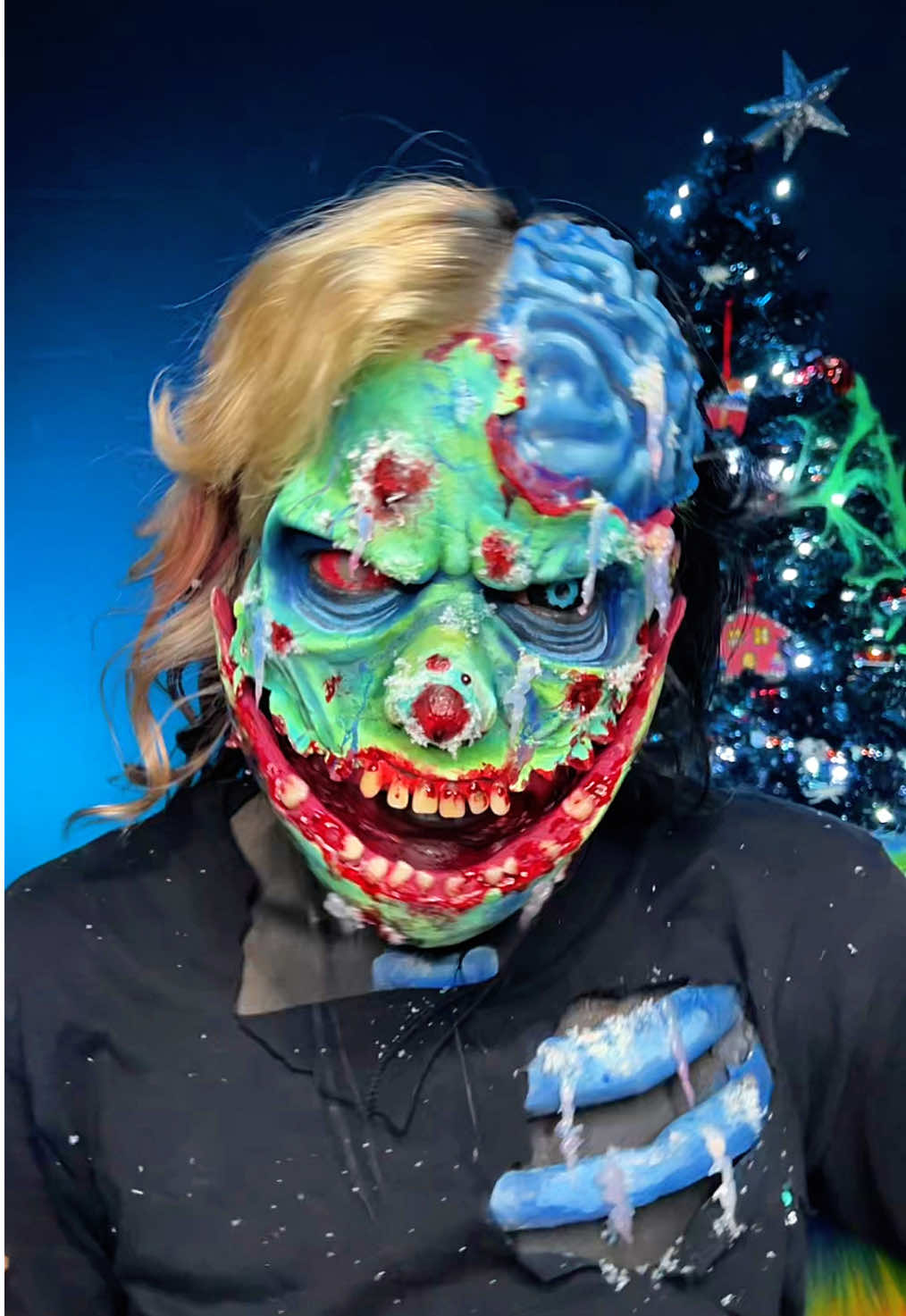 TikTok post by @caykeface for PinkyParadise. Caption reads: [...] P -  Ice Blue Sclera @PsEYEche  Zombie....