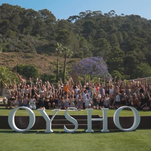 Instagram post by @zelhotels for Oysho. Caption reads: This is how we marked International Yoga Day....