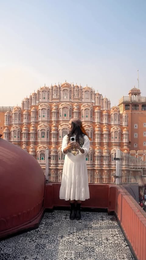 Instagram post by @thesunshineladki for Croma. Caption reads: My 2026 started with this😍

Jaipur has a rhythm....