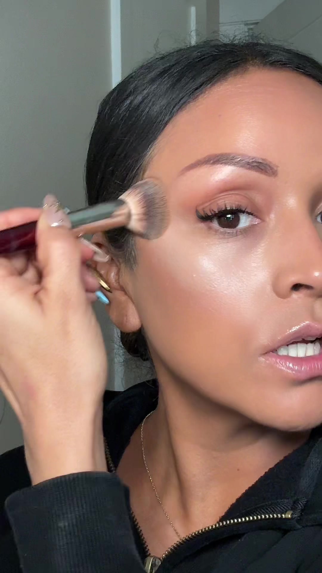 TikTok post by @taylorbabebeauty for BK Beauty. Caption reads: Highly recommend this brush! I love all @BK Beauty....