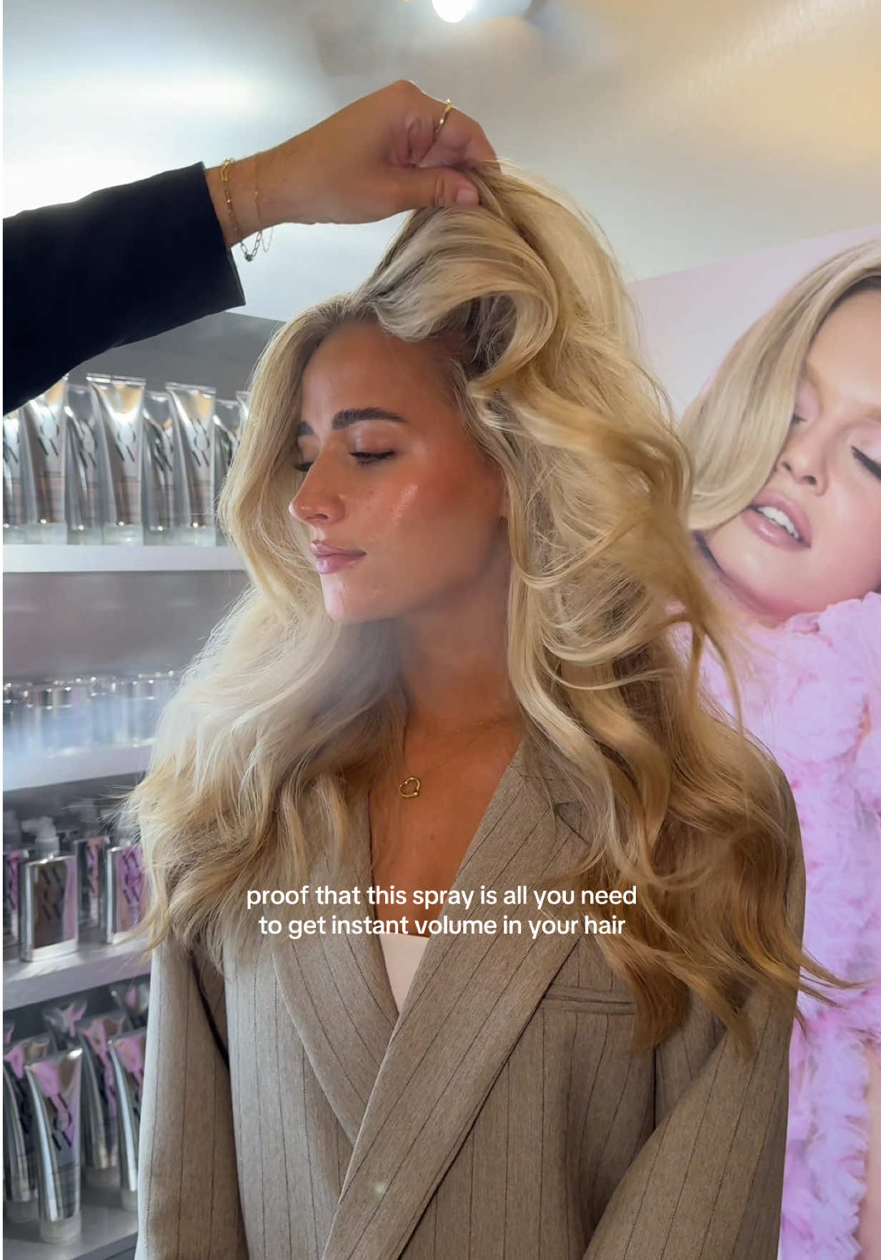 TikTok post by @hollielouisezive for Color Wow Hair. Caption reads: Style on Steriod is literally big hair in a....