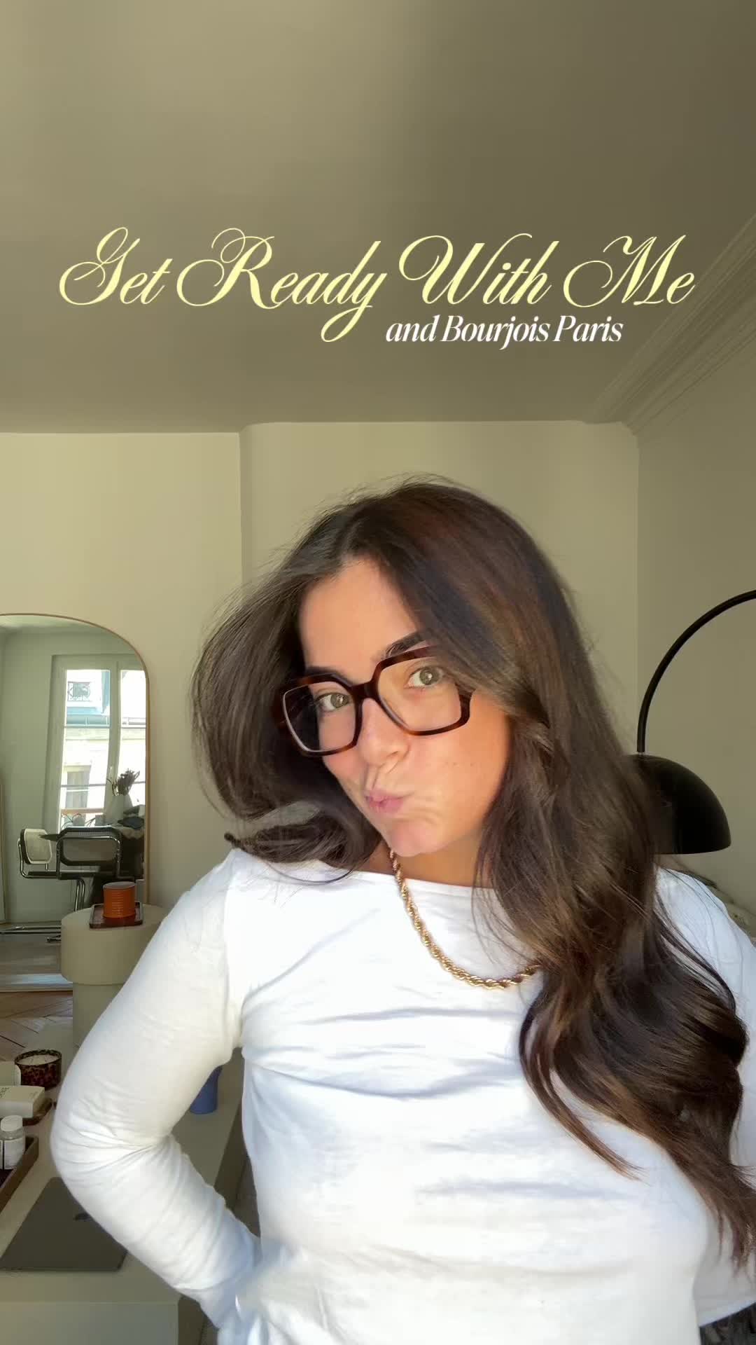 TikTok post by @julieferrat for Bourjois. Caption reads: get ready with me… direction la....