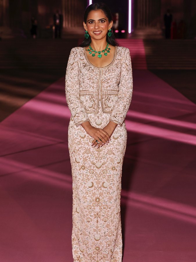 Instagram post by @nmacc.india for AJIO. Caption reads: The inaugural British Museum Pink Ball in London,....