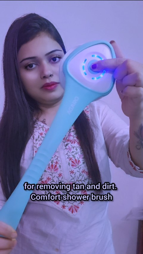 Instagram post by @nidhi_raj998 for AGARO Lifestyle. Caption reads: #agaro #agarolifestyle #agarobathbrush....