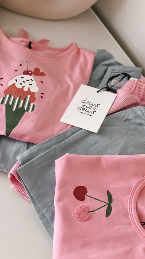 Instagram post by @thebusymommylife for Deux par Deux. Caption reads: The SS26 collection from @deuxpardeuxkids is here!....