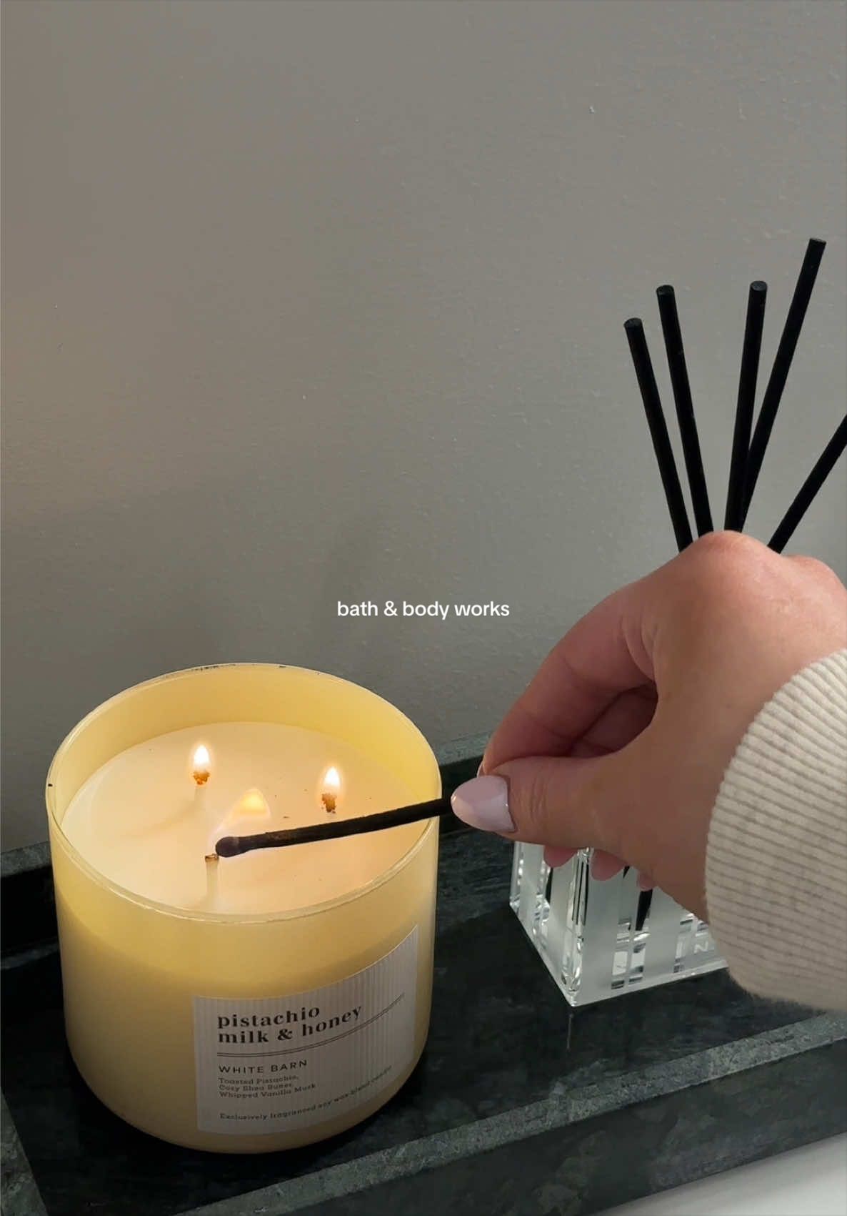 TikTok post by @rachelsamford for Bath & Body Works. Caption reads: [...] #bathandbodyworks_partner @Bath & Body Works.