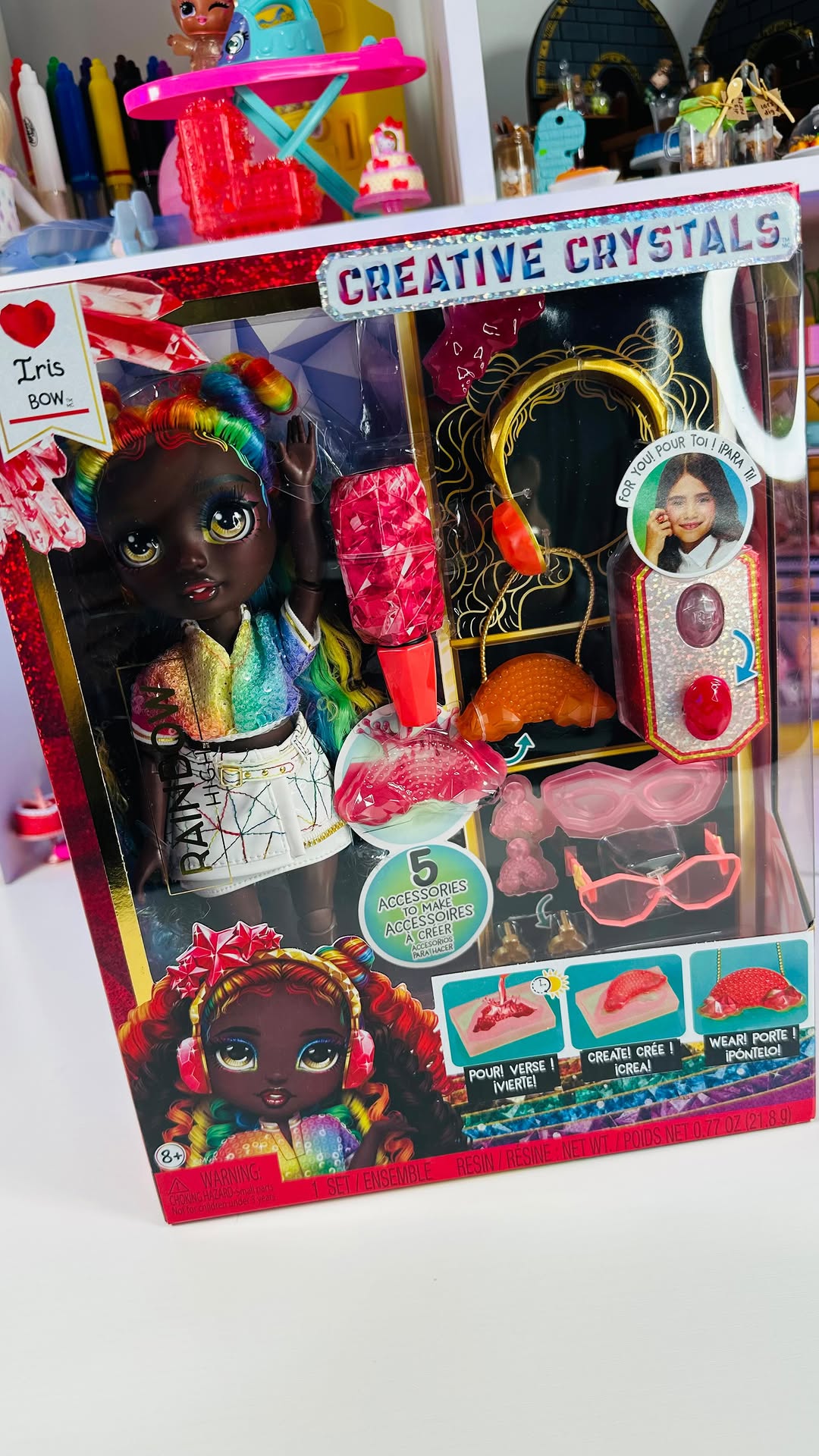 Instagram post by @dreamteamsworld for Rainbow High. Caption reads: Rainbow 🌈 High Creative Crystals #asmr....