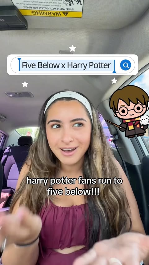 Instagram post by @nickyycruz for Five Below. Caption reads: @fivebelow Harry Potter collection is so fun 🤩....