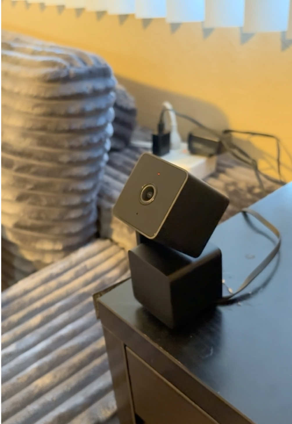 TikTok post by @mamazeezeee for Wyze. Caption reads: @Wyze INDOOR OR OUTDOOR CAMERA DOES THE JOB I AM....