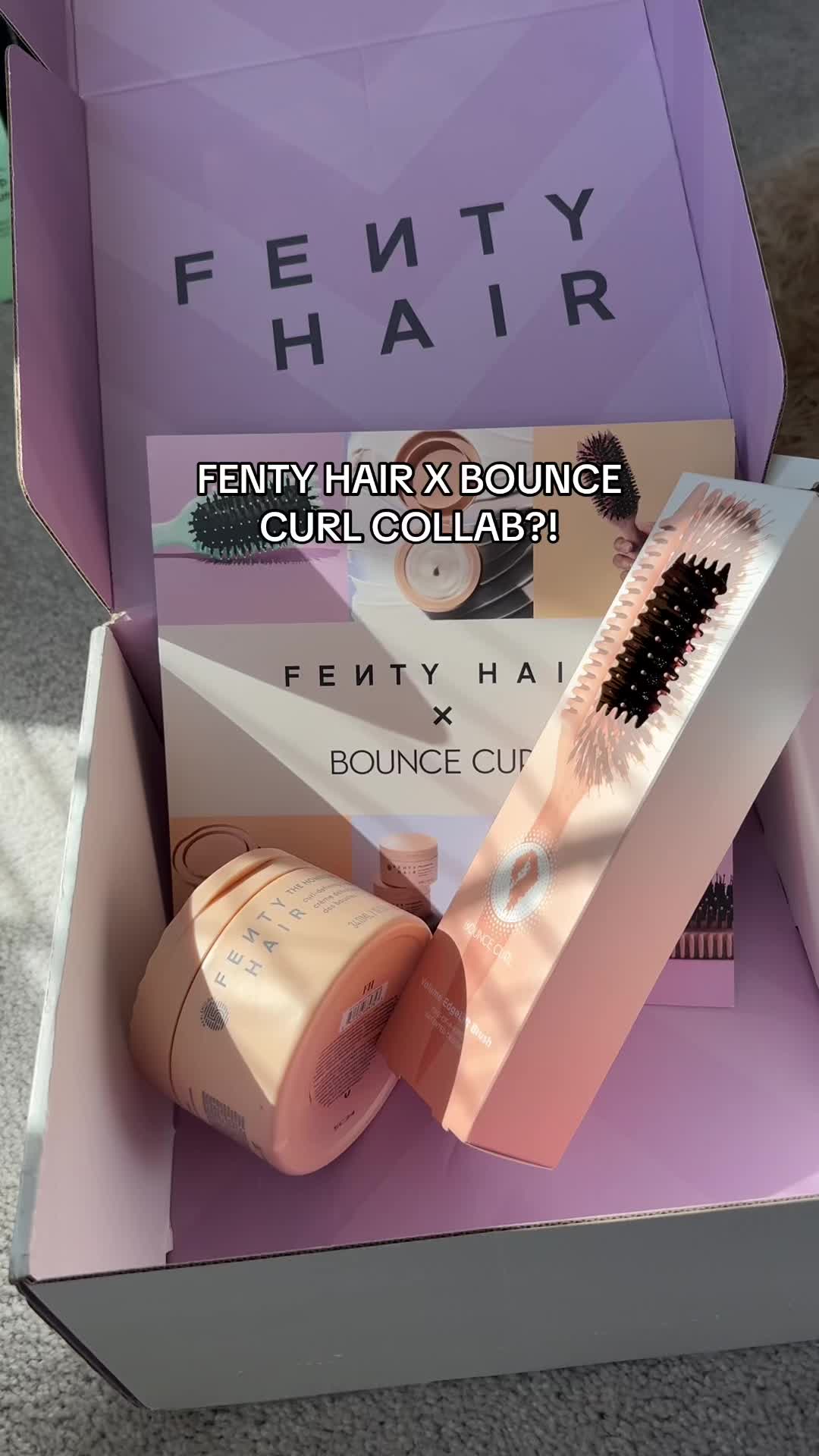 TikTok post by @_madamj for BounceCurl. Caption reads: [...] wanna miss this collab! @Fenty Hair X....