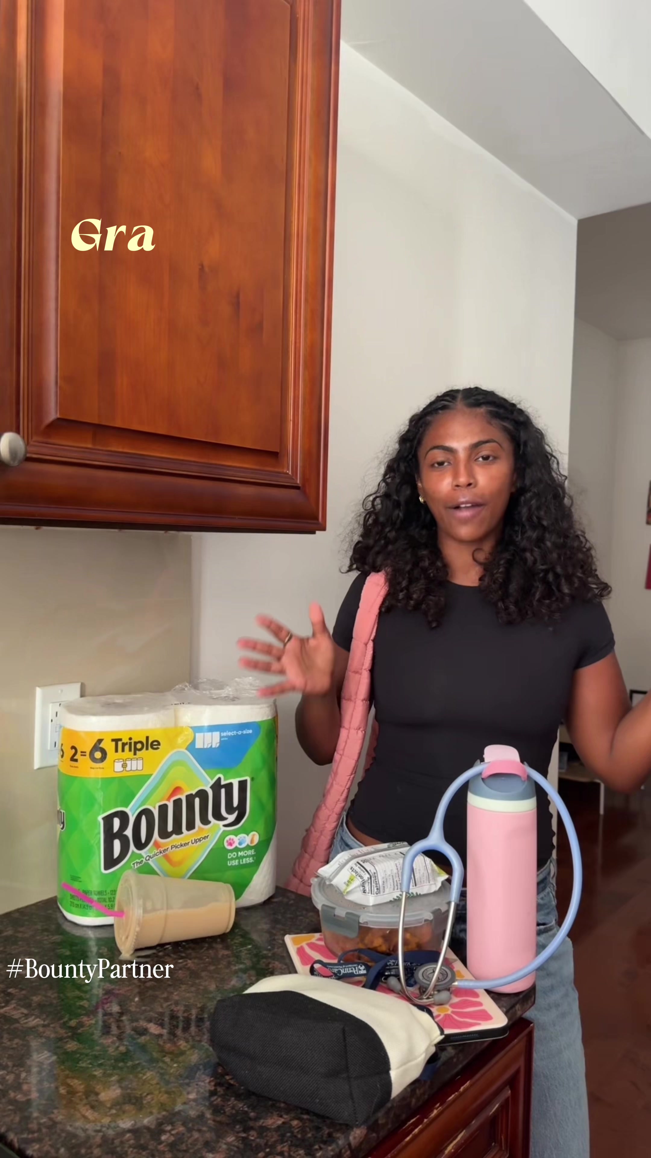 TikTok post by @_eunicejimenez for Bounty. Caption reads: #BountyPartner Come pack with me for a 12-hour....