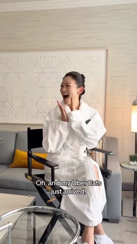 Instagram post by @arden_cho for Uber Eats. Caption reads: [...] for Hollywood’s biggest night ✨....