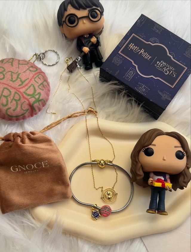 Instagram post by @elemagicc for Gnoce Jewelry. Caption reads: [...] The Golden Snitch Bracelet #gnoce....