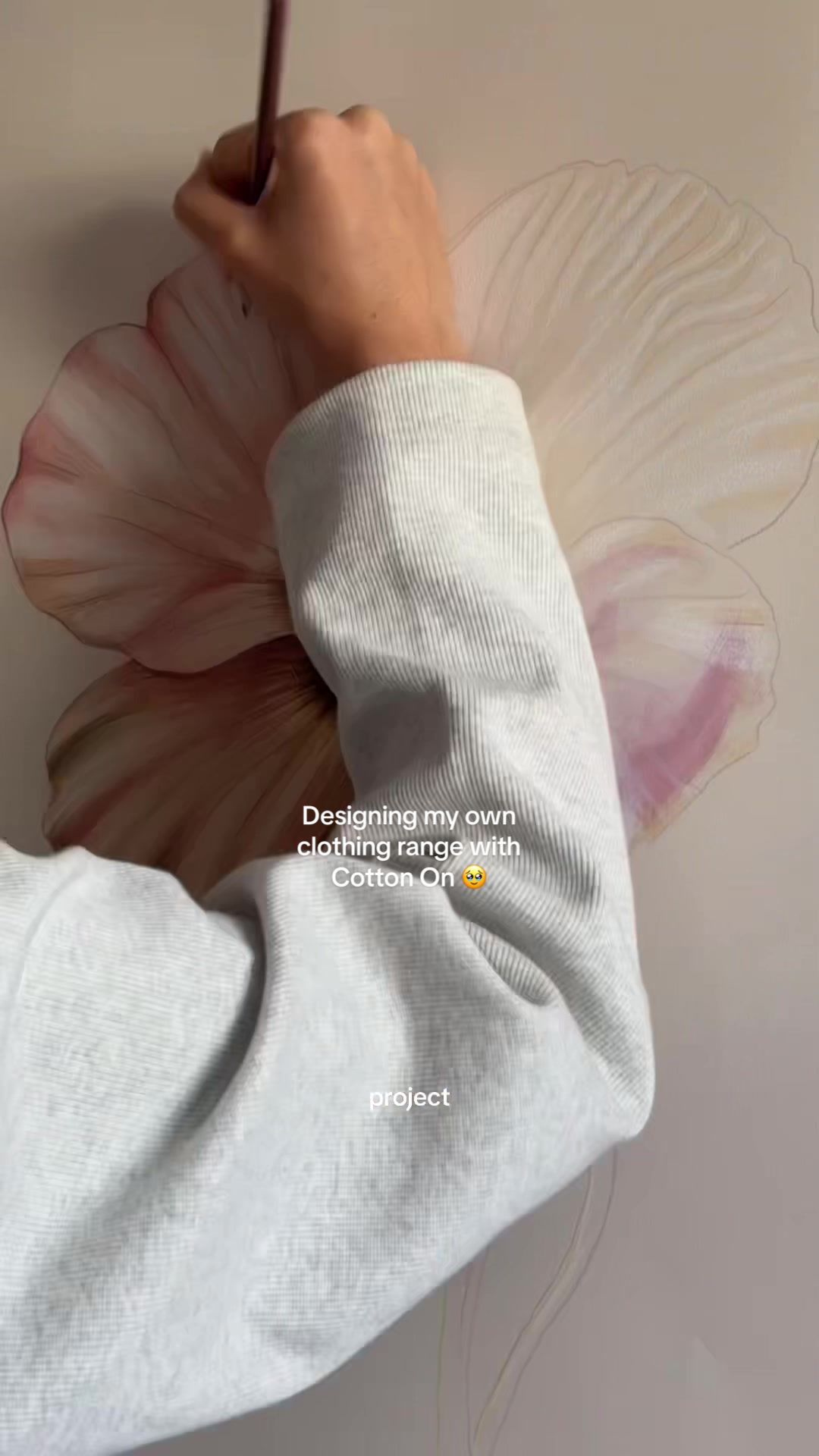 TikTok post by @shan.kerr for Cotton On. Caption reads: [...] / design process of my range with @COTTON ON....