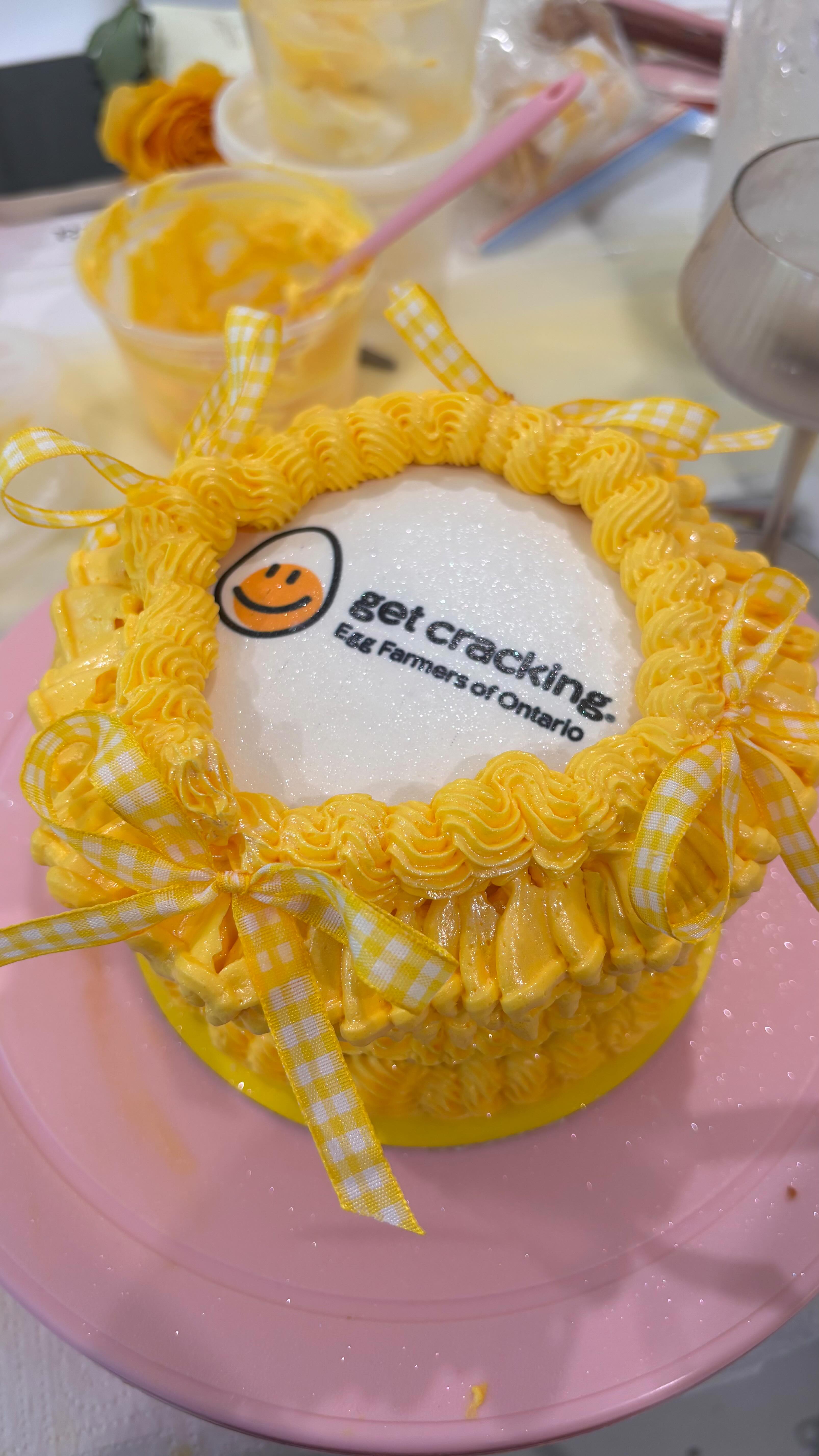 Instagram post by @guelphcakes for Get Cracking. Caption reads: Did you guys know that brown eggs and white eggs....