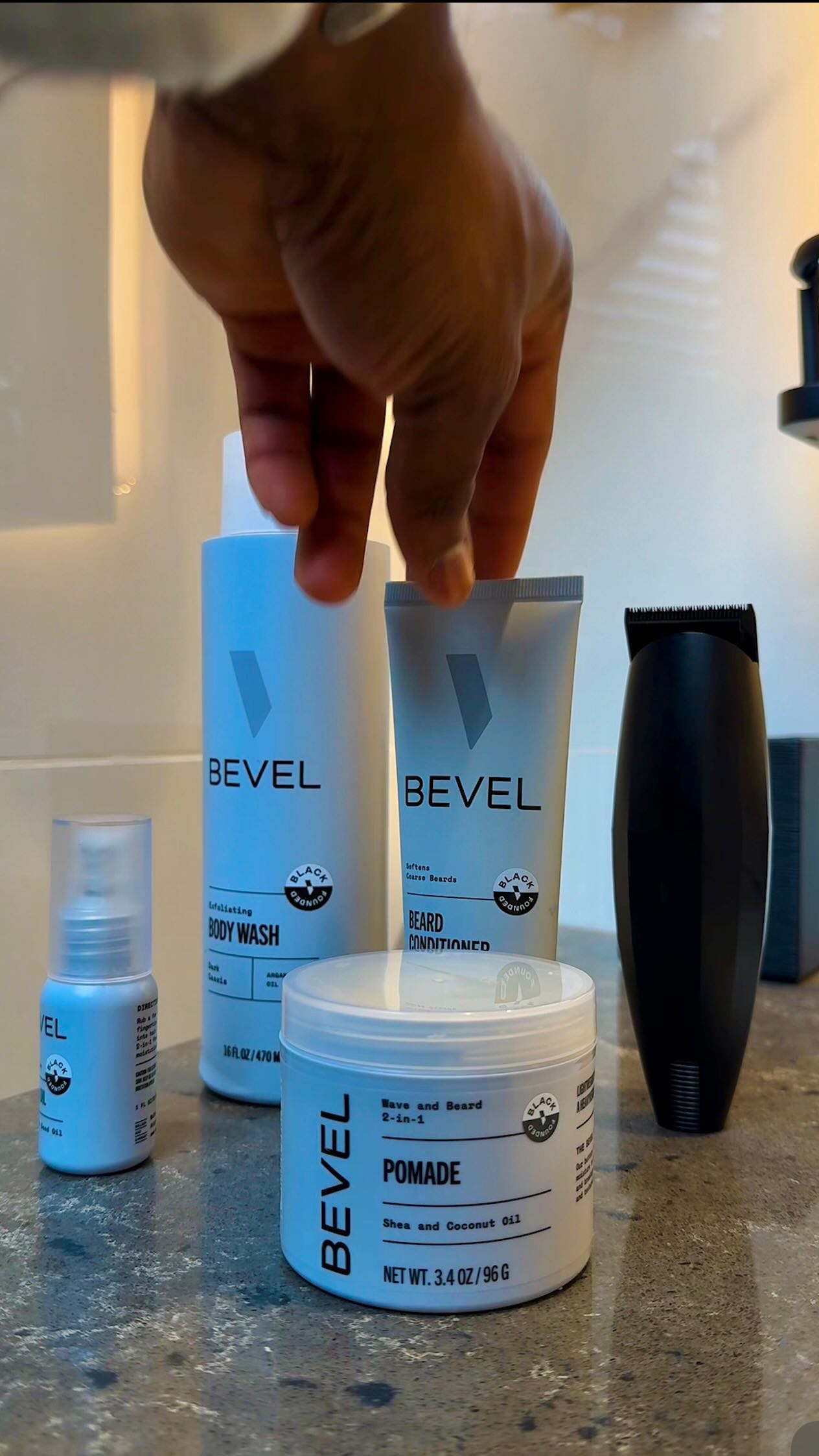 Instagram post by @passportgoat for Bevel. Caption reads: [...] to routine to make sure I look my best.....