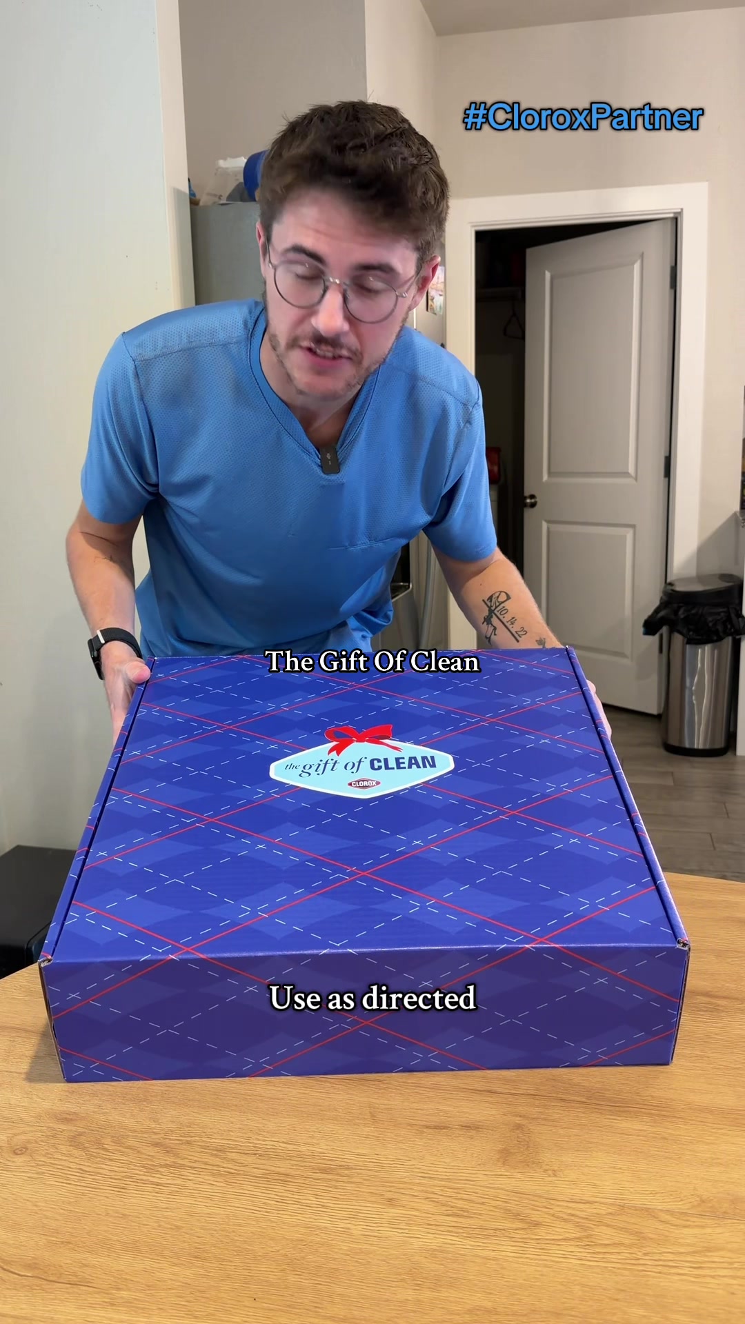 TikTok post by @dadnamedryan for Clorox. Caption reads: [...] best feeling this holiday season with....