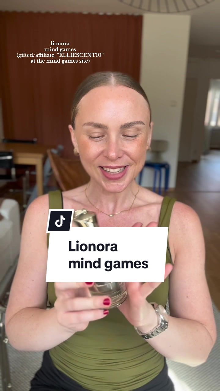 TikTok post by @elliescent_ for Mind Games Fragrance. Caption reads: [...] #perfumereview #nicheperfume @MIND GAMES....