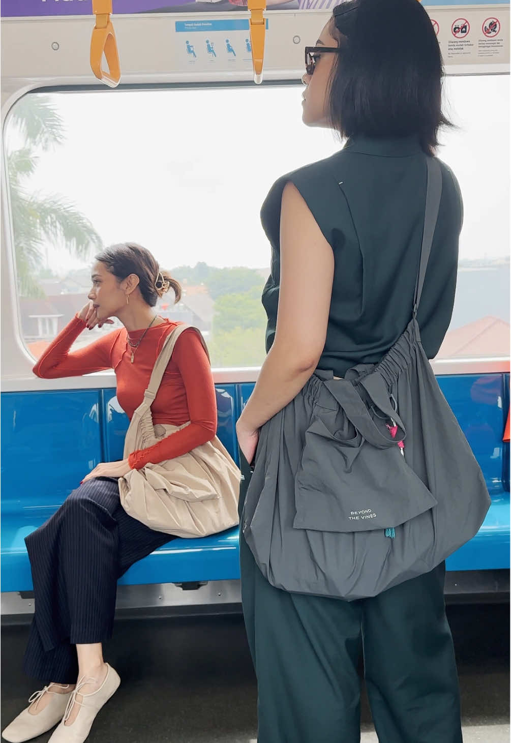 TikTok post by @gistawishnutama for Beyond The Vines. Caption reads: Taking on the town with @Beyond The Vines 🚶‍♀️💫.