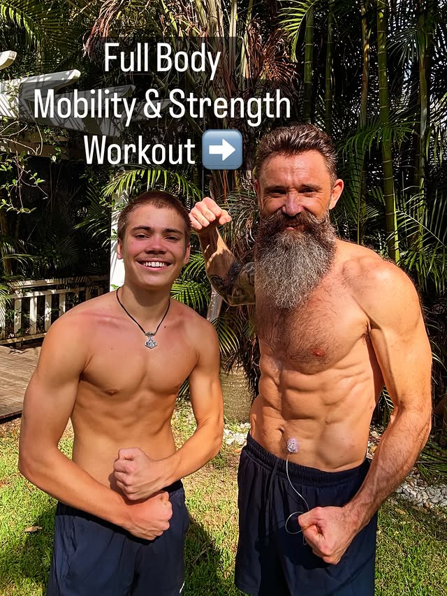 Instagram post by @fam_hiit_squad for 2XU. Caption reads: MOBILITY & STRENGTH. A 37-minute family-friendly....