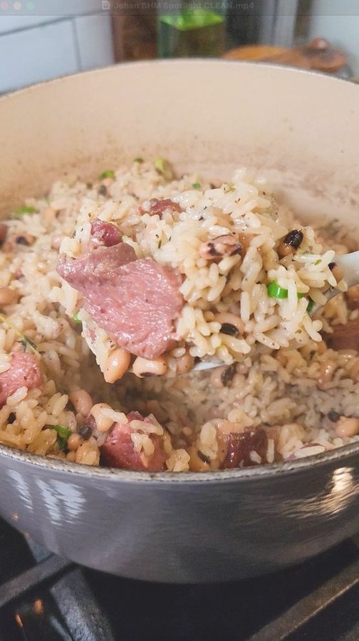 Instagram post by @jehancancook for The Kitchn. Caption reads: In Guyanese culture, cook-up rice is a one-pot....