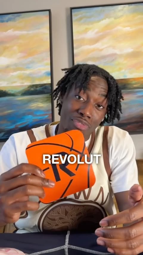 Instagram post by @dezereels for Revolut. Caption reads: Basketball + Revolut = My Everyday Routine 💳😮‍💨....