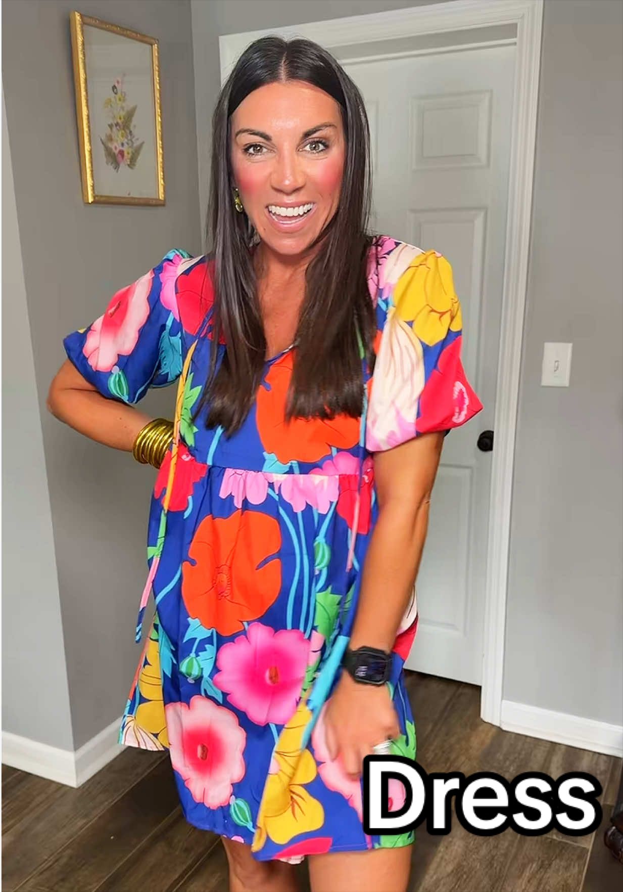 TikTok post by @halle.crook for Fisace Shop. Caption reads: @Imily Bela Shop the #dress of the summer.
