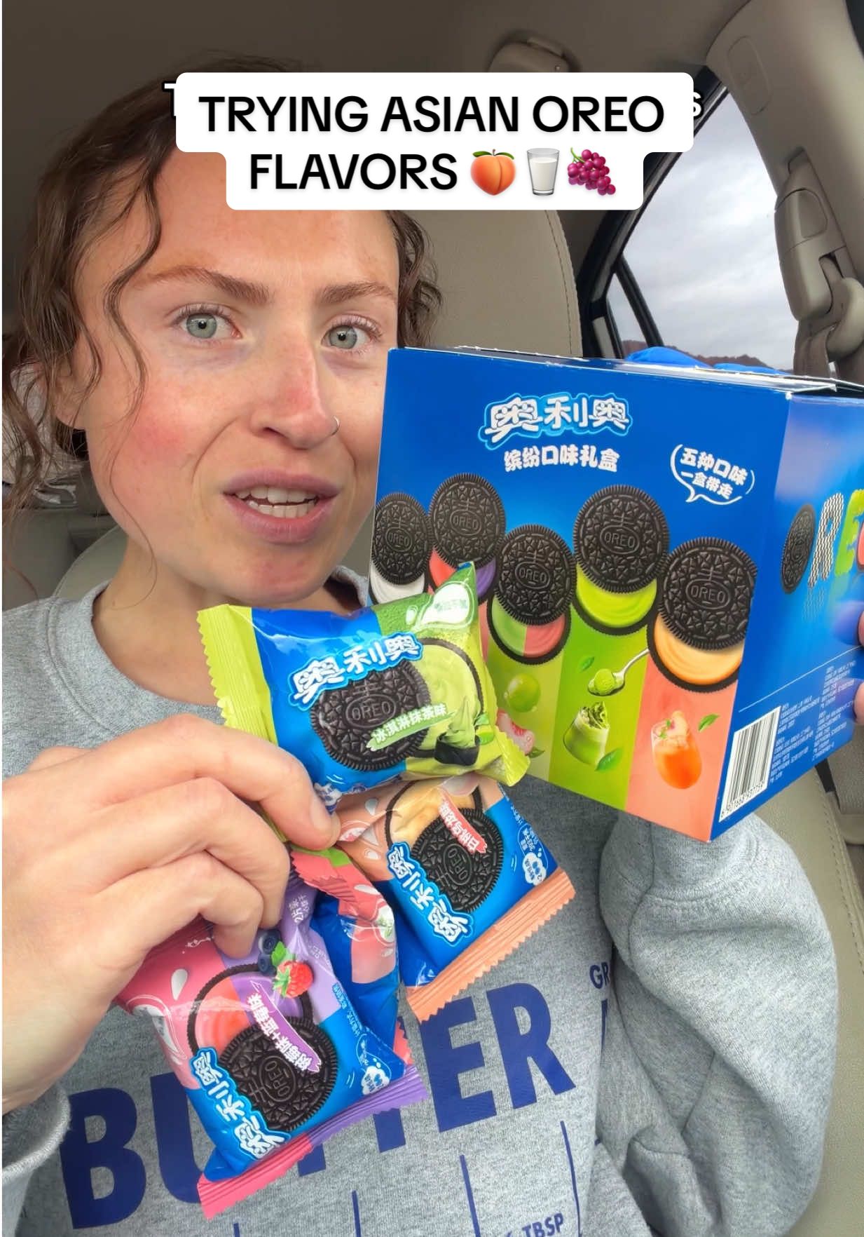 TikTok post by @morganchompz for OREO. Caption reads: Would you try any of these OREO flavors? 🥛🖤....