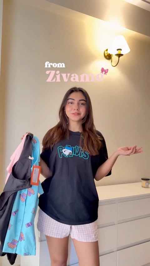 Instagram post by @kritikakalraa for Zivame. Caption reads: [...] got the cutest nightwear from....